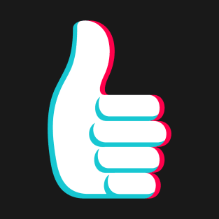 TikTok like thumbs up emoji smiley White T-Shirt