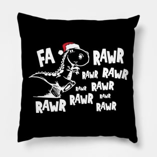 'Fa Rawr Rawr ' Cool Christmas T-Rex Dinosaur Pillow