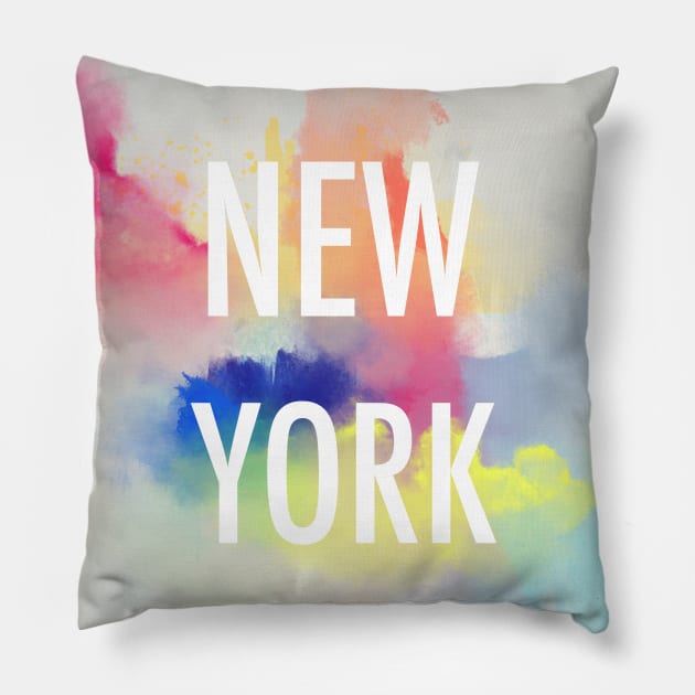 New York watercolour minimal Pillow by Woohoo