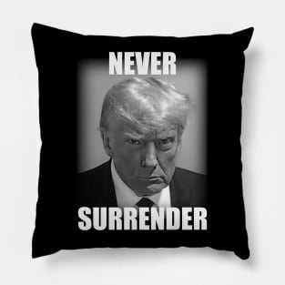 President Donald Trump Mug Shot Never Surrender Jail 2023 Pillow