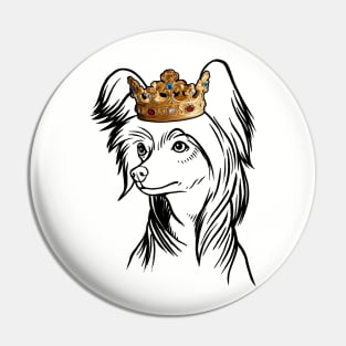 Chinese Crested Dog King Queen Wearing Crown Pin