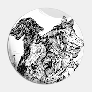 Crocodile and Wolves detective Pin