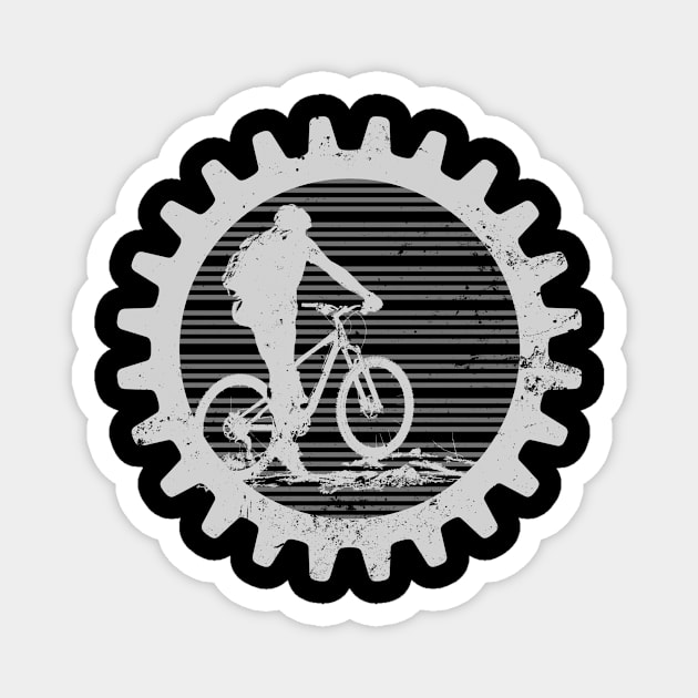 Mountain Bike Shirt | Gear Wheel Biker Gift Magnet by Gawkclothing