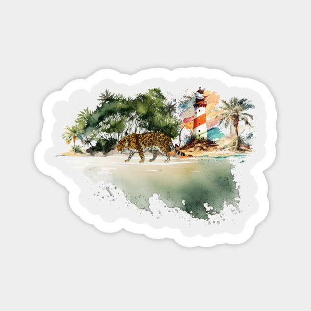 Leopard in The Forest Magnet by Quotigner