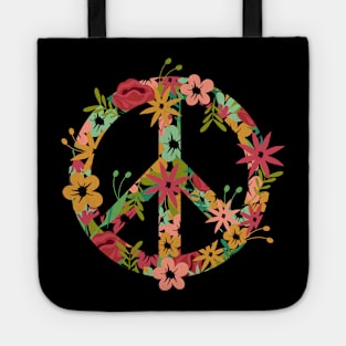 Flower Peace Symbol Tote