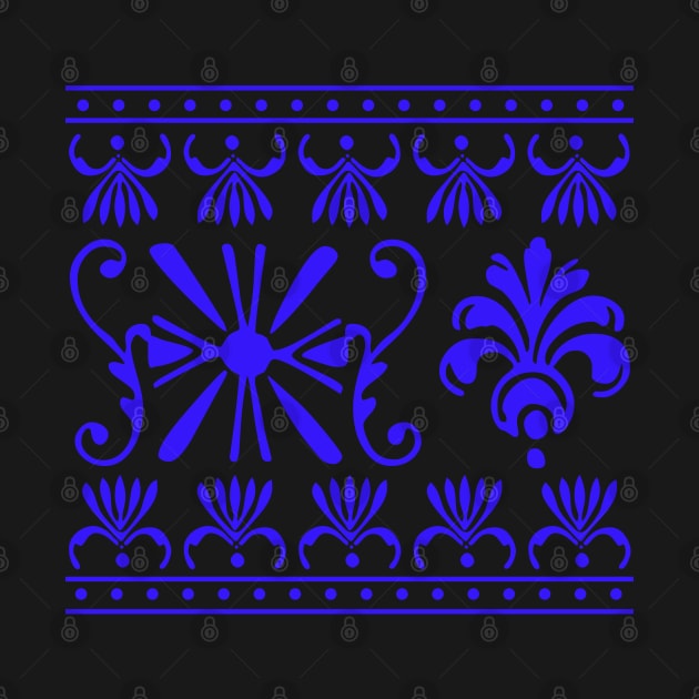 Indigo Blue Bohemian Aesthetic Pattern by faiiryliite