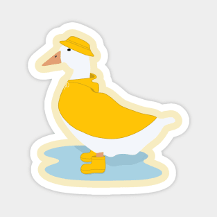 Pretty white duck in raincoat Magnet