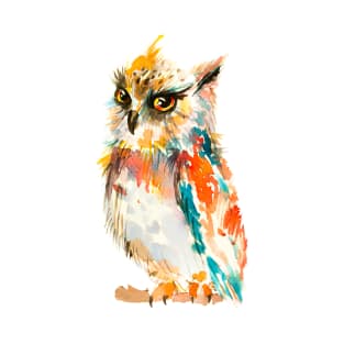 Watercolor Colorful Owl T-Shirt