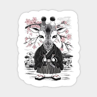 Despondent Giraffe Japanese Art Print Magnet