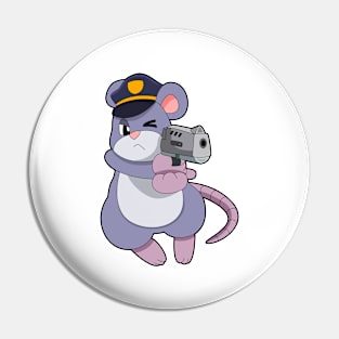 Mouse as Police officer with Police hat Pin