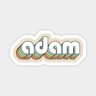 Adam - Retro Rainbow Typography Faded Style Magnet