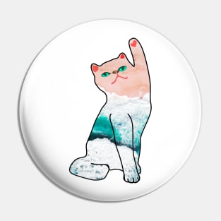 Sandy Beach Funky Kitty Cat Pin