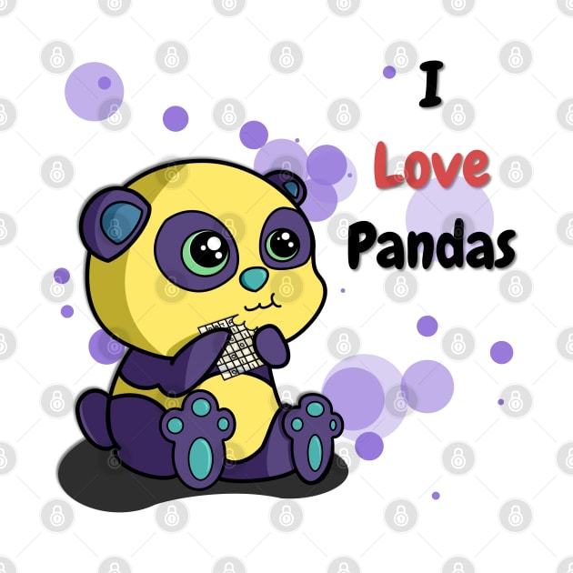 I Love Pandas | Python Dusk Black by aRtVerse