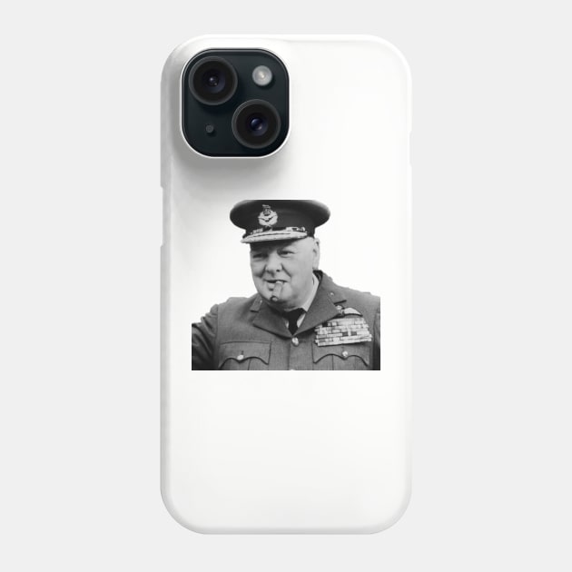 Sir Winston Churchill in uniform Phone Case by Among the Leaves Apparel