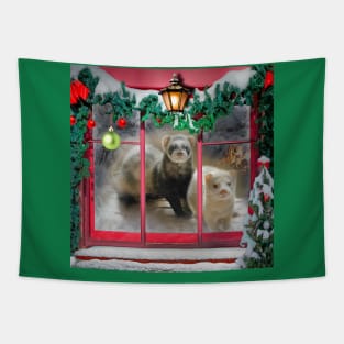 Ferrets The Night Before Christmas - Ferret art design Tapestry