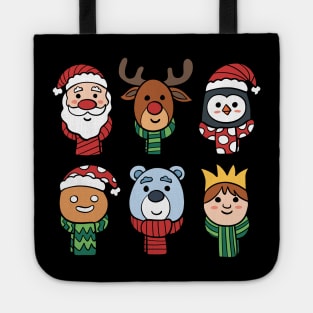 Hand Drawn Christmas Characters Tote