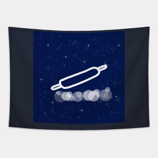 rolling pin, kitchen utensil, cooking, technology, light, universe, cosmos, galaxy, shine, concept Tapestry