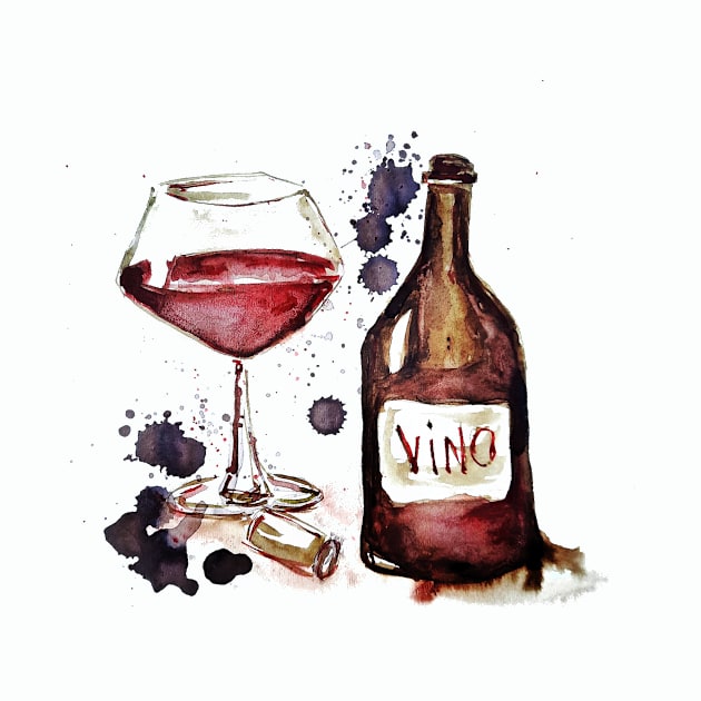 Wine - vino by Art by Taya 