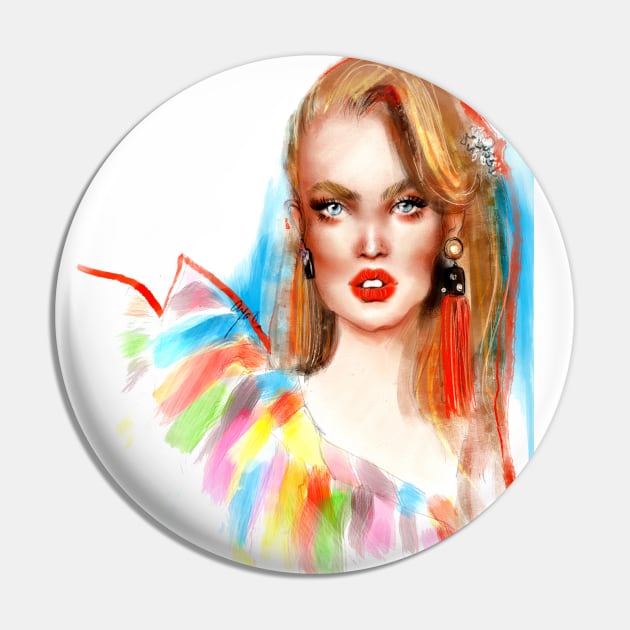 Girl 80s Pin by anadeestyle