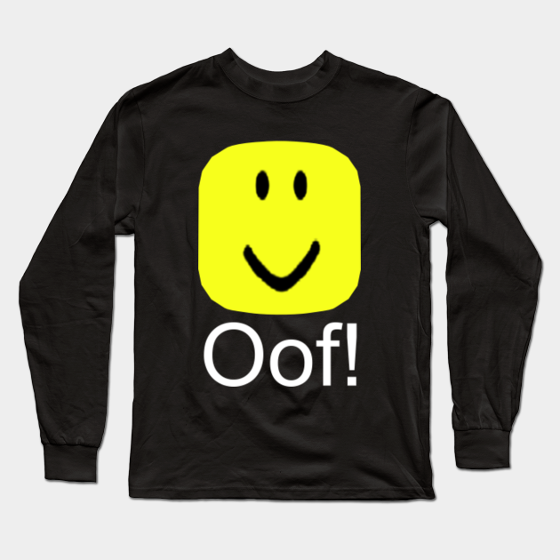 Roblox Oof Noob Head Meme Roblox Long Sleeve T Shirt Teepublic - roblox noob head