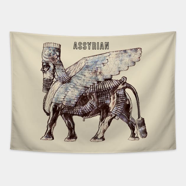 Assyrian Lamassu Tapestry by doniainart