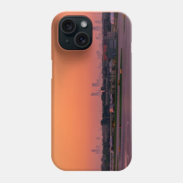 Empty O'Hare Runways, Chicago Skyline Silhouette Phone Case by Enzwell