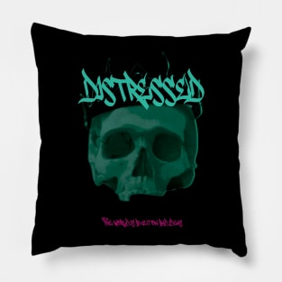 Distressed grunge skull Pillow