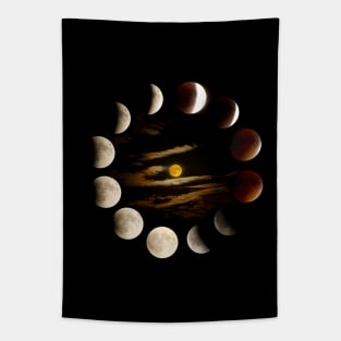 Moon Phases, Lunar Eclipse Tapestry