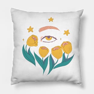 Stargazing on a flowerfield Pillow