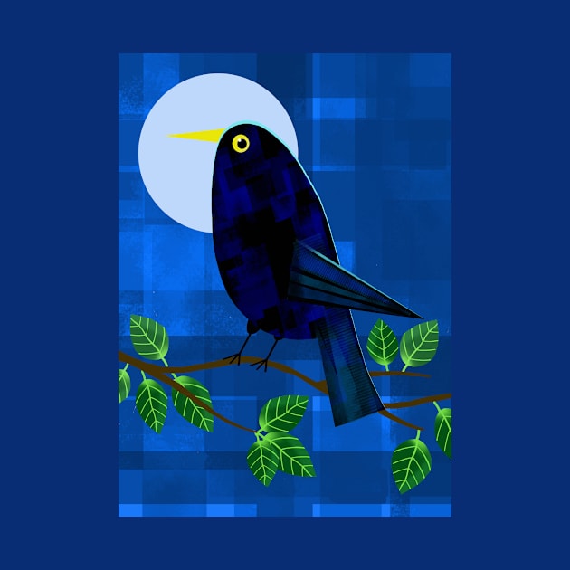 Blackbird at Night by Scratch