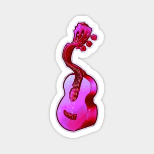 psychedelic pink acoustic guitar Magnet