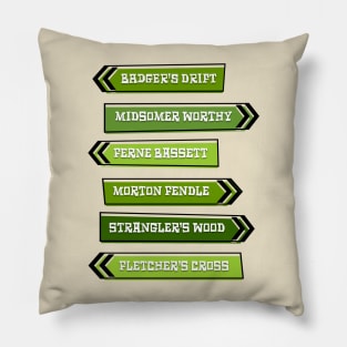 Retro Midsomer Signs 1 Pillow