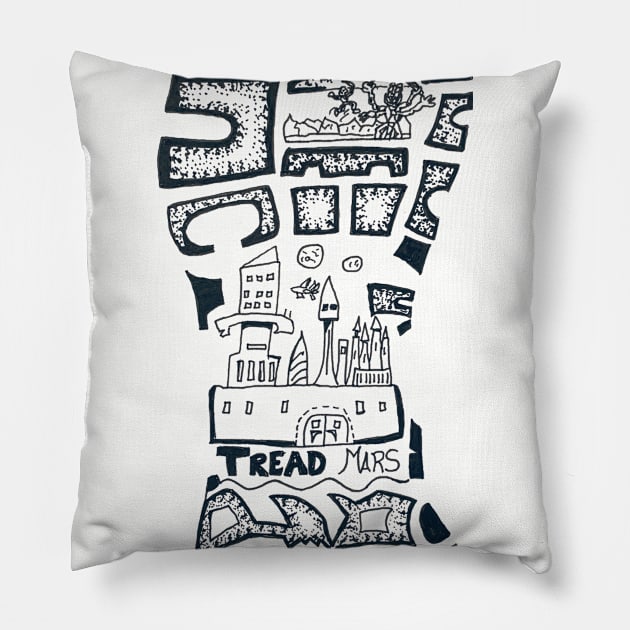 Tread Mars Pillow by Soundtrack Alley