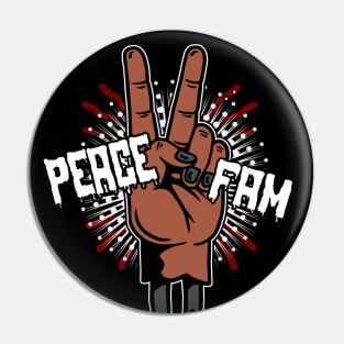 Peace Fam Classic Hip Hop Unity Vector Art Pin