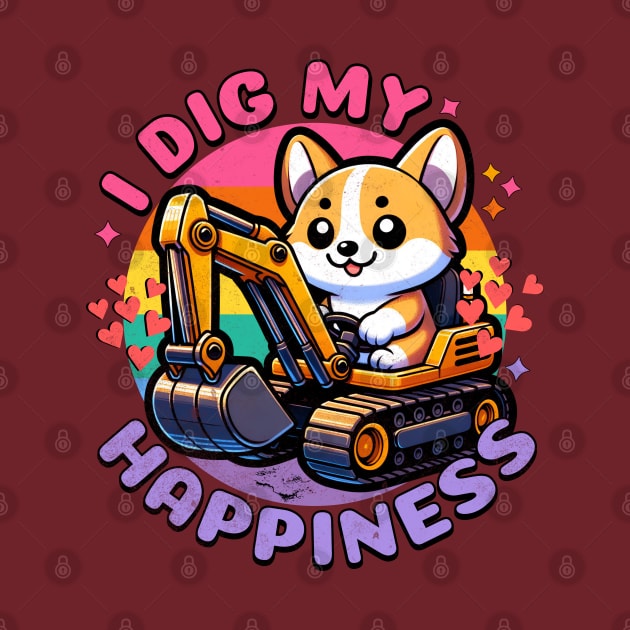 Excavator - Funny Corgis by alcoshirts