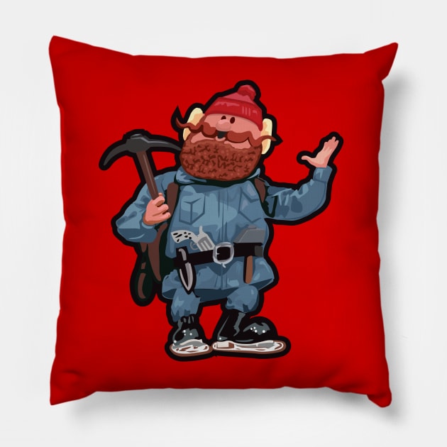 Rudolph Stickers Pillow by LaughingDevil