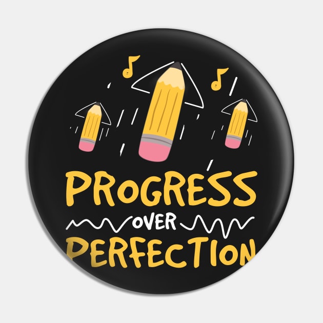 Motivational Progress Over Perfection Back to School Pin by SOF1AF