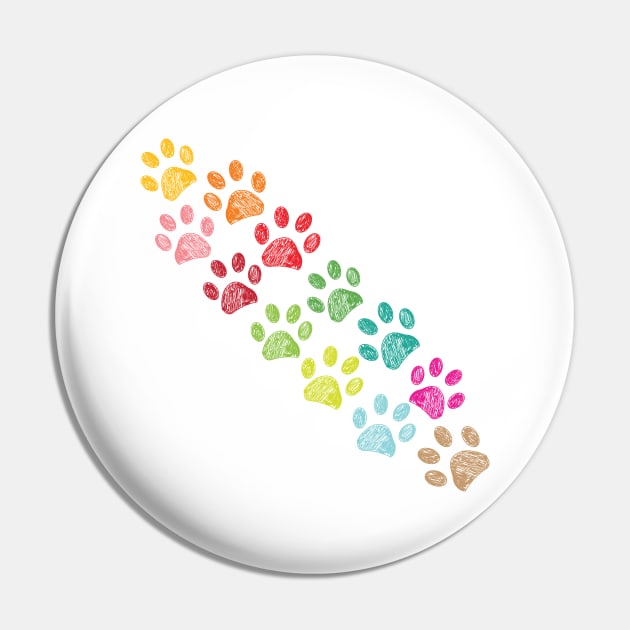 Colorful paw print vector background Pin by GULSENGUNEL