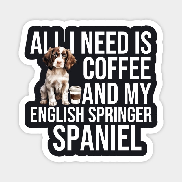 English Springer Spaniel And Coffee Magnet by The Jumping Cart