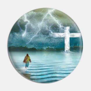 Christian Art Keeping Faith Amidst the Storm Matthew 8:26-28 Pin