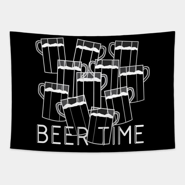 Black and white beer time Tapestry by Nosa rez