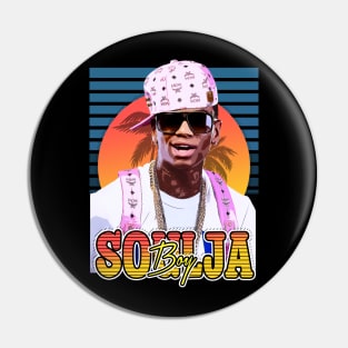 Retro Flyer Style Soulja Boy rapper Pin