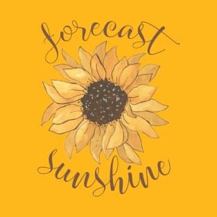 Forecast: Sunshine (with bright hand-drawn sunflower) T-Shirt