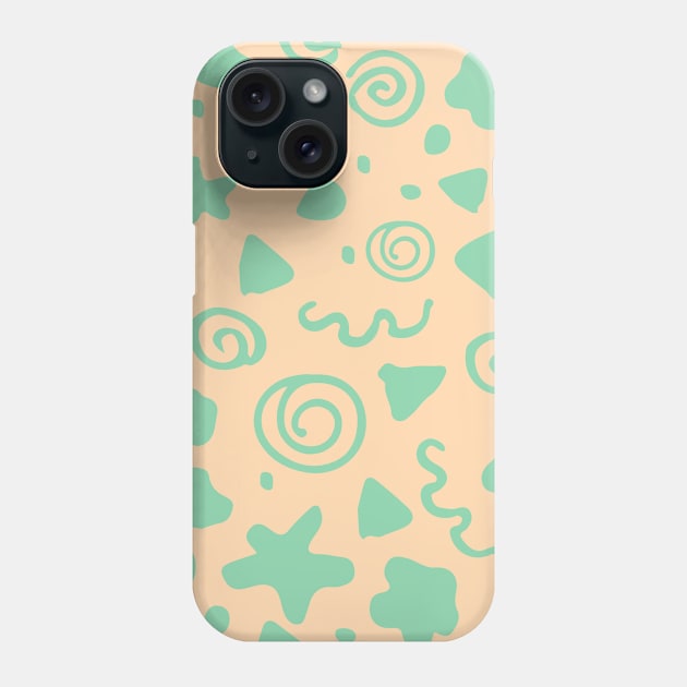 Pink and mint simple shapes Phone Case by Happycactus