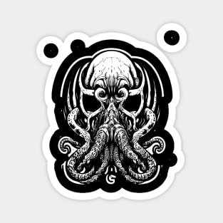 Black and White Cthulhu Art Magnet