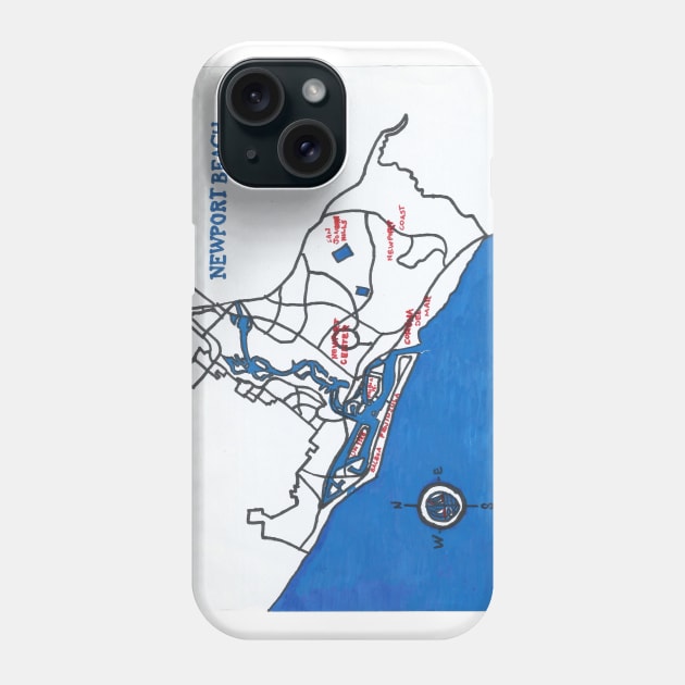 Newport Beach Phone Case by PendersleighAndSonsCartography