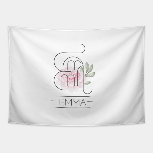 Emma name logo Tapestry by TEEPOINTER