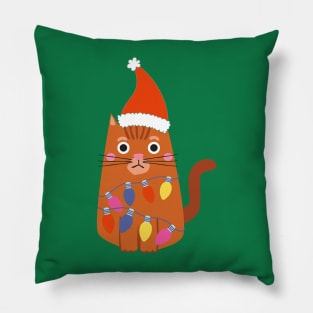 Tangled Christmas Cat Pillow