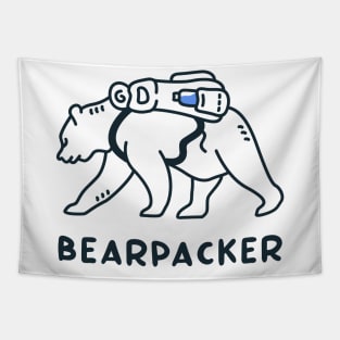 Bear Backpacker Adventure Tapestry