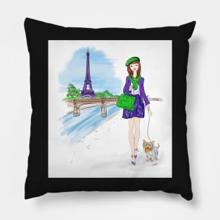 Walking in Paris Pillow